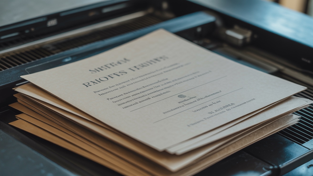 Printed Invitations designed and printed in Wirral